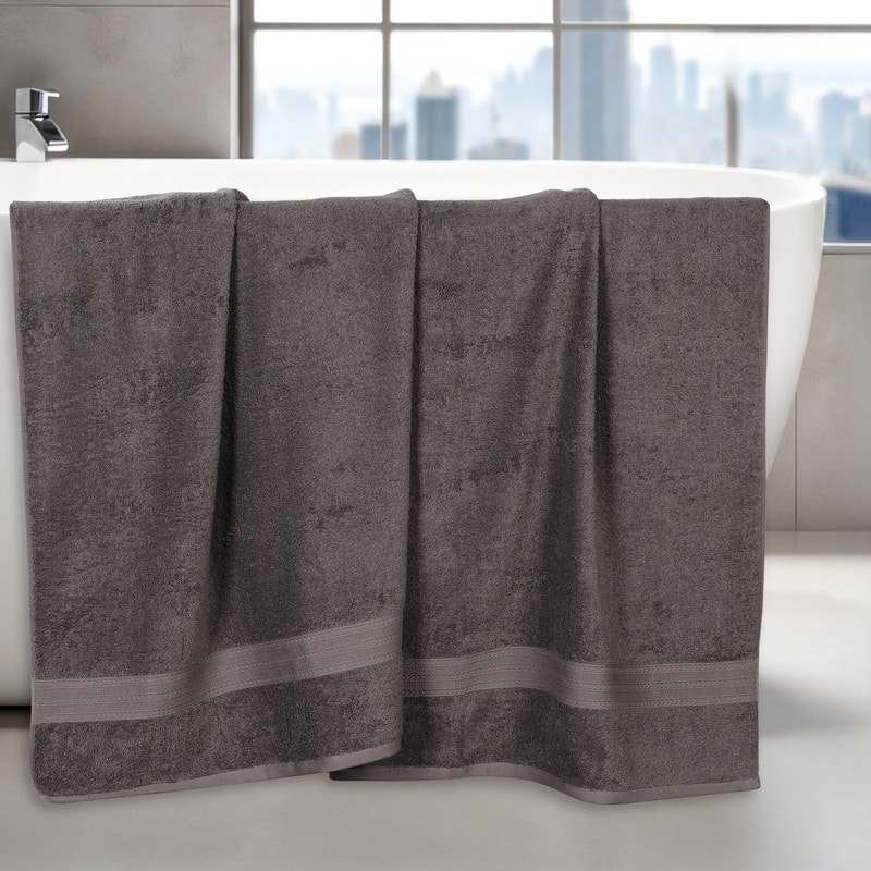 Eco-Friendly Sustainable Cotton Bath Sheet by Superior (Set of 2) - Graphite