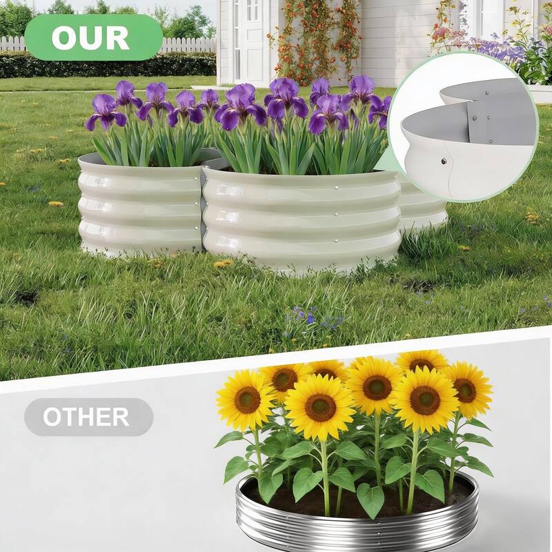2-Pack Galvanized Raised Garden Beds, with Open Base