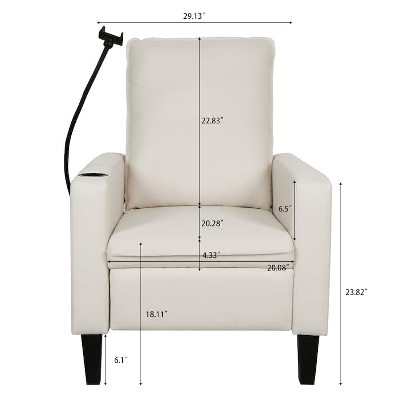 Adjustable Recliner Sofa for Adults with Mobile Phone Holder and Cup Holder