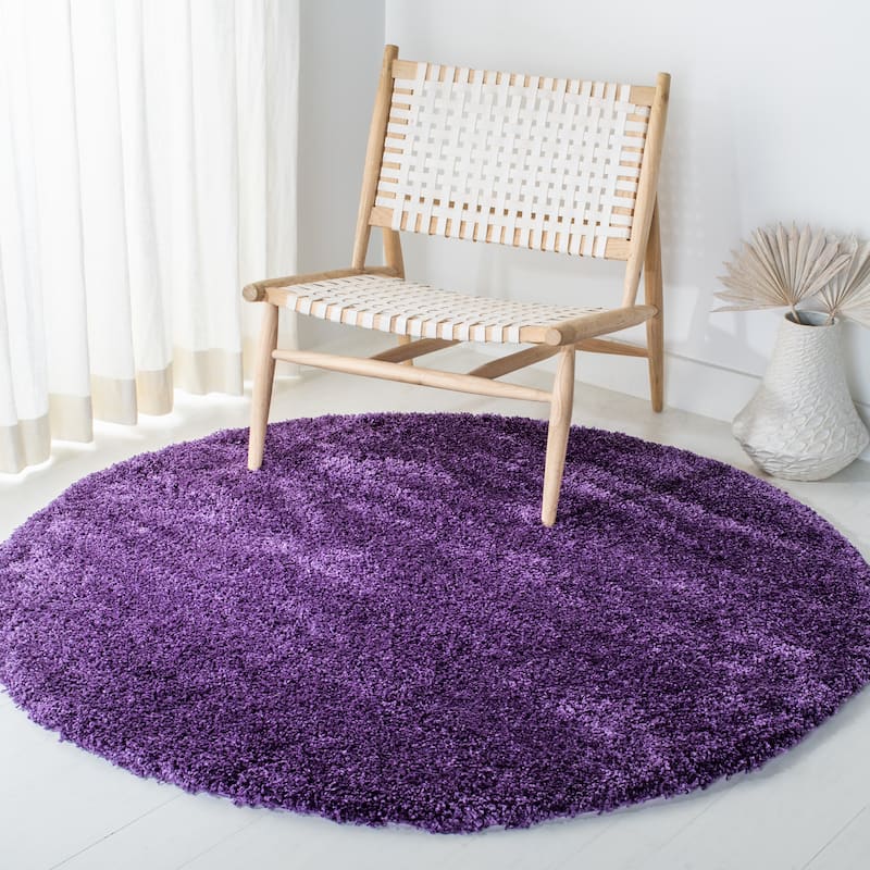 SAFAVIEH, Milan Shag Afton 2-inch Thick Area Rug - 8' Round - Grey
