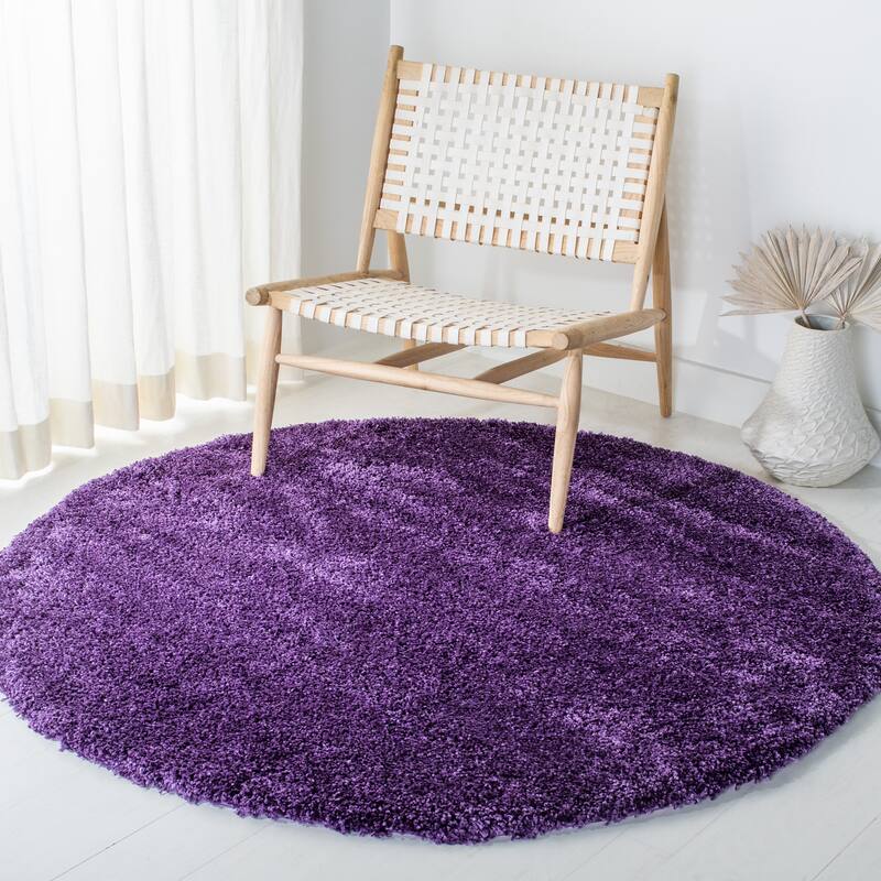 SAFAVIEH Milan Shag Maibritt 2-inch Thick Area Rug - 8' x 8' Round - Grey