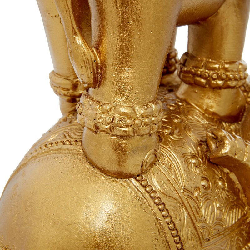 Gold Polystone Stacked Elephant Decorative Sculpture