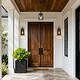 preview thumbnail 4 of 15, Modern 1-Light Black Outdoor Wall Sconce Glass Patio Lantern - W5.5"x L6"x H12.75"