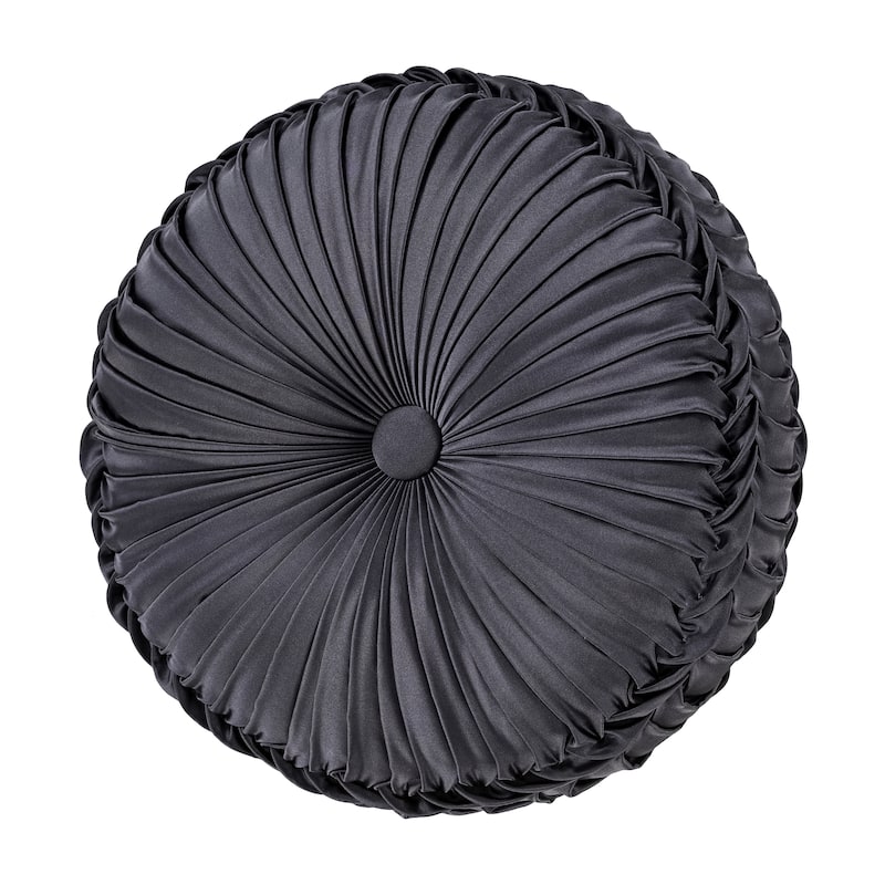 J. Queen New York Alaro Slate Tufted Round Decorative Throw Pillow