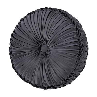 J. Queen New York Alaro Slate Tufted Round Decorative Throw Pillow