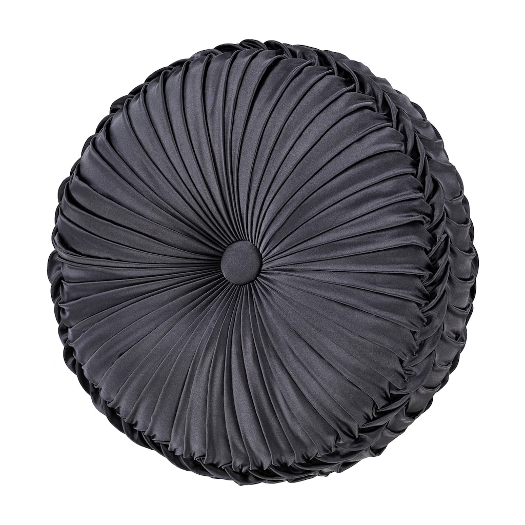 J. Queen New York Alaro Slate Tufted Round Decorative Throw Pillow