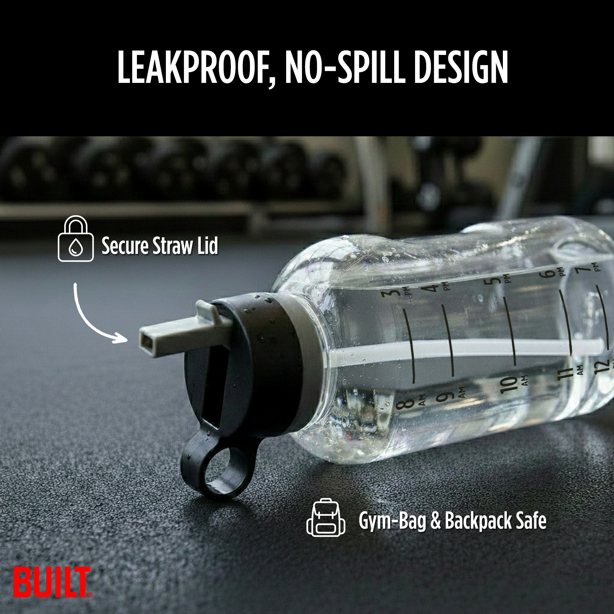 Byo 74 Oz Tritan Motivational Bottle - Black