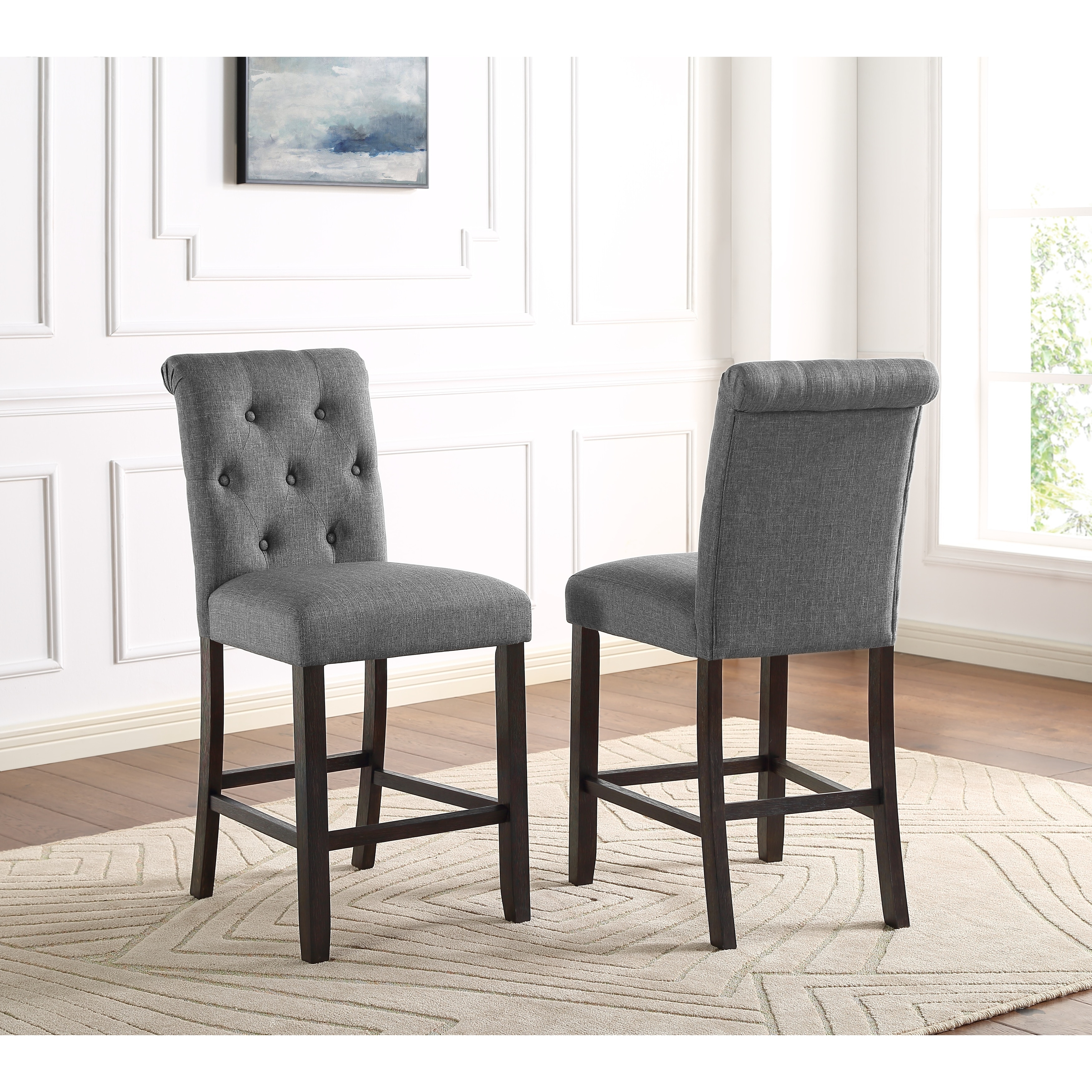 Copper Grove Solitude Tufted Armless Counter Height Dining Chairs (Set of 2)