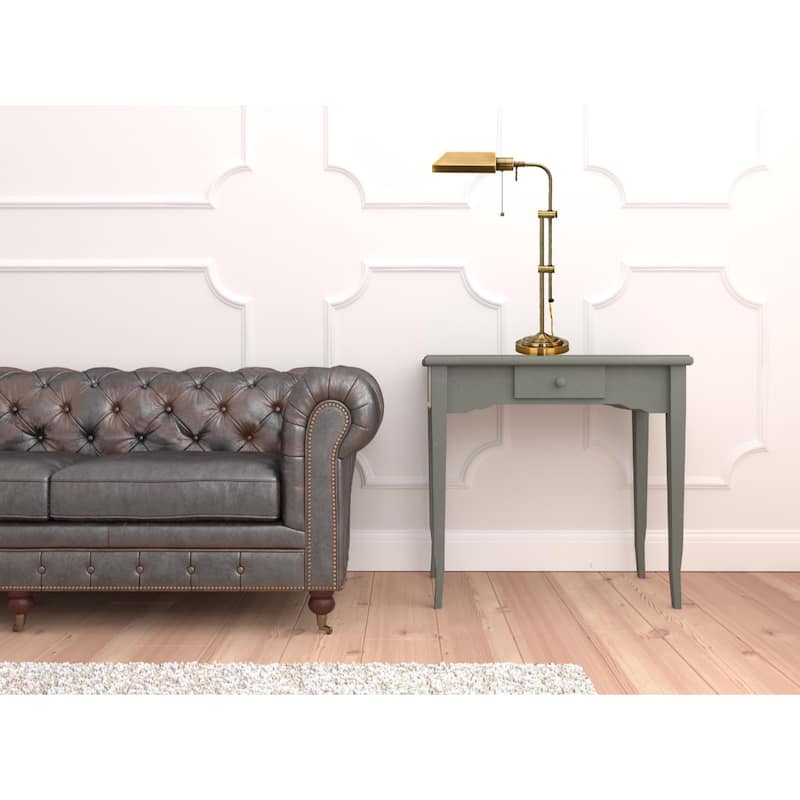 Metal Pull Chain Table Lamp with Rectangle Shade Dimmable Adjustable - 16” x 7” x 26” (D x W x H)