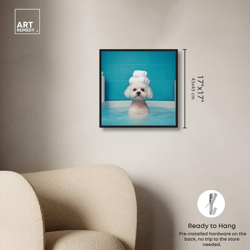 Fluff in the Tub Canvas by Art Remedy