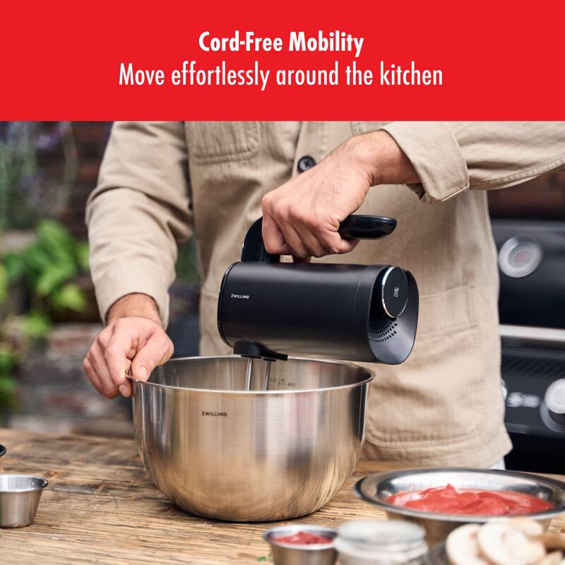 ZWILLING Xtend Cordless Hand Mixer (Battery Not Included) - Black - 4-pc