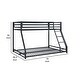 preview thumbnail 5 of 3, Ovi 78 Inch Twin over Full Bunk Bed, Ground Level Platform Bed, Black