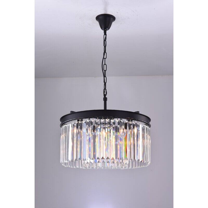 Maxax 5 - Light Unique/Statement Drum Chandelier with Crystal Accents