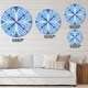preview thumbnail 4 of 8, Designart 'Symmetrical Light Blue Pattern' Oversized Modern Wall CLock