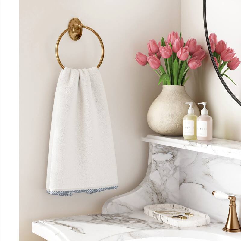 Linery & Co. Quick-Dry Cotton and Decorative Border Towel Set