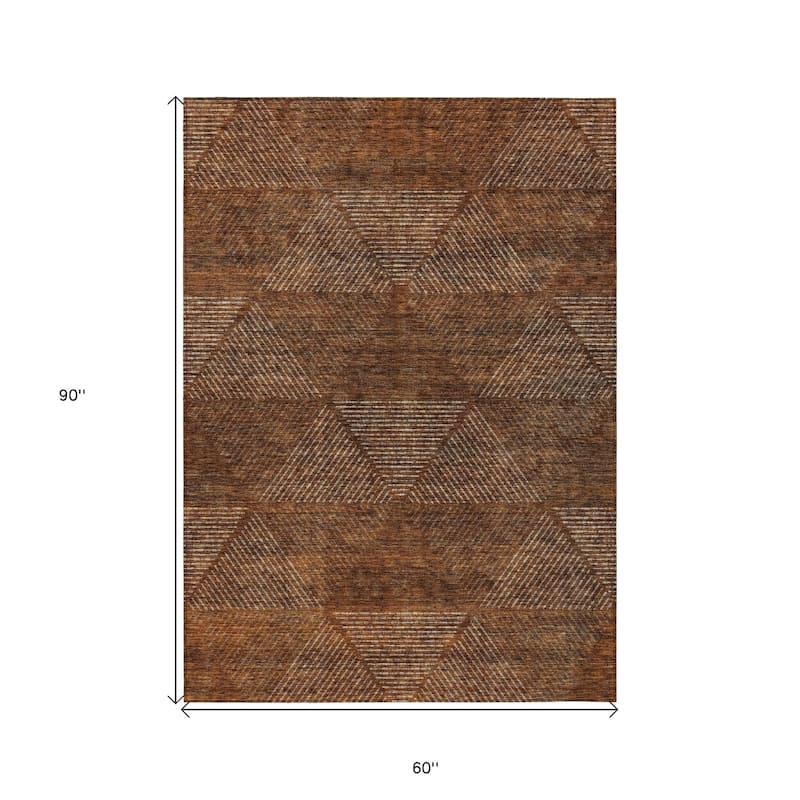 HomeRoots Geometric Transitional Rectangle Outdoor Rug