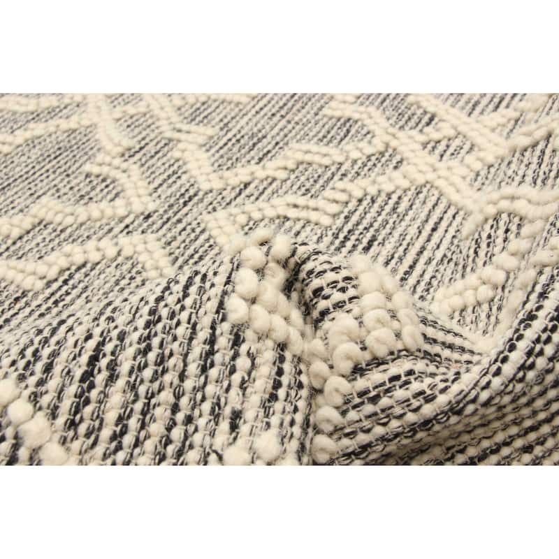 ECARPETGALLERY Braid weave Sienna Cream Wool Rug - 5'1 x 7'9