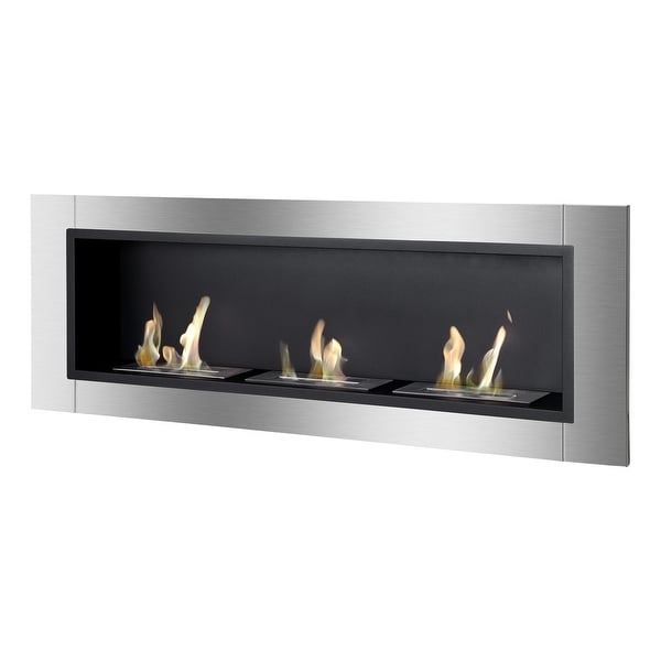 Ignis WMF-022-2 Ardella Wall Mounted / Recessed Ventless Ethanol Fireplace - black, stainless steel