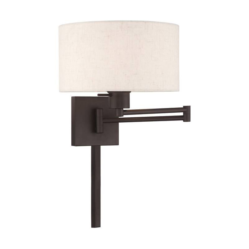 Livex Lighting 1-Light Drum Shade Swing Arm Wall Lamp, 40037