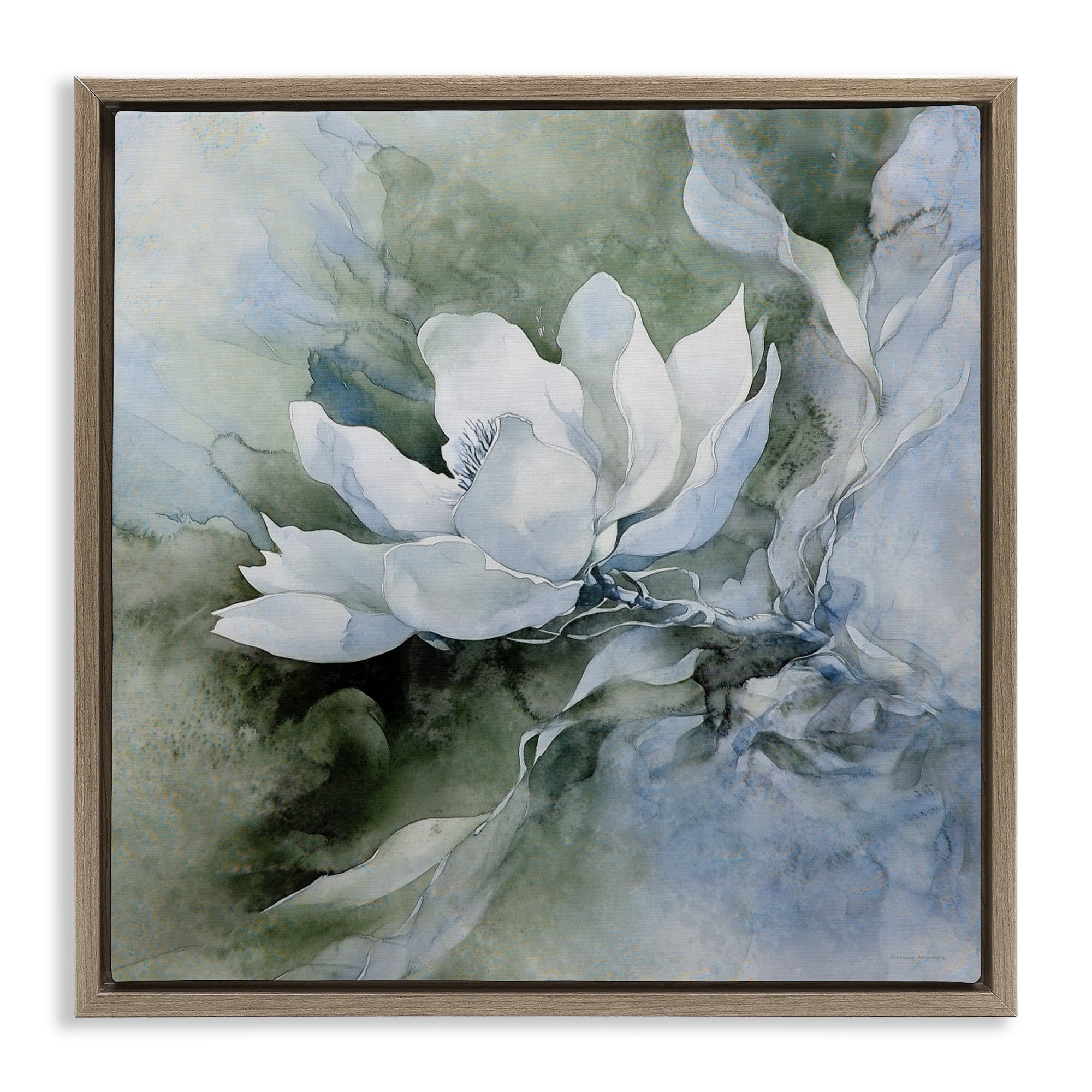 Stupell Fluid Whimsical Flower Framed Floater Canvas Wall Art Design By Svetlana Aleynikova