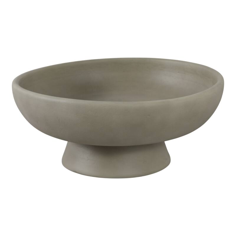 Pottery Terracotta Bowl with Pedestal Base Contemporary Casual Style