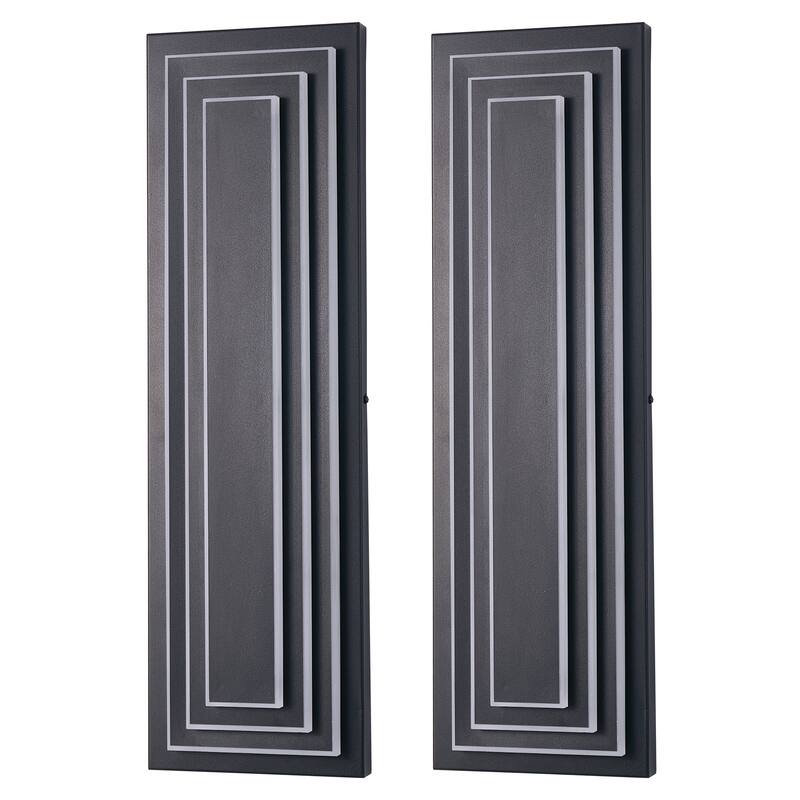 23.6 in Modern Long Outdoor Wall Lights Exterior Lights for House,LED Outdoor Wall Large Front Porch Light Fixture - Black