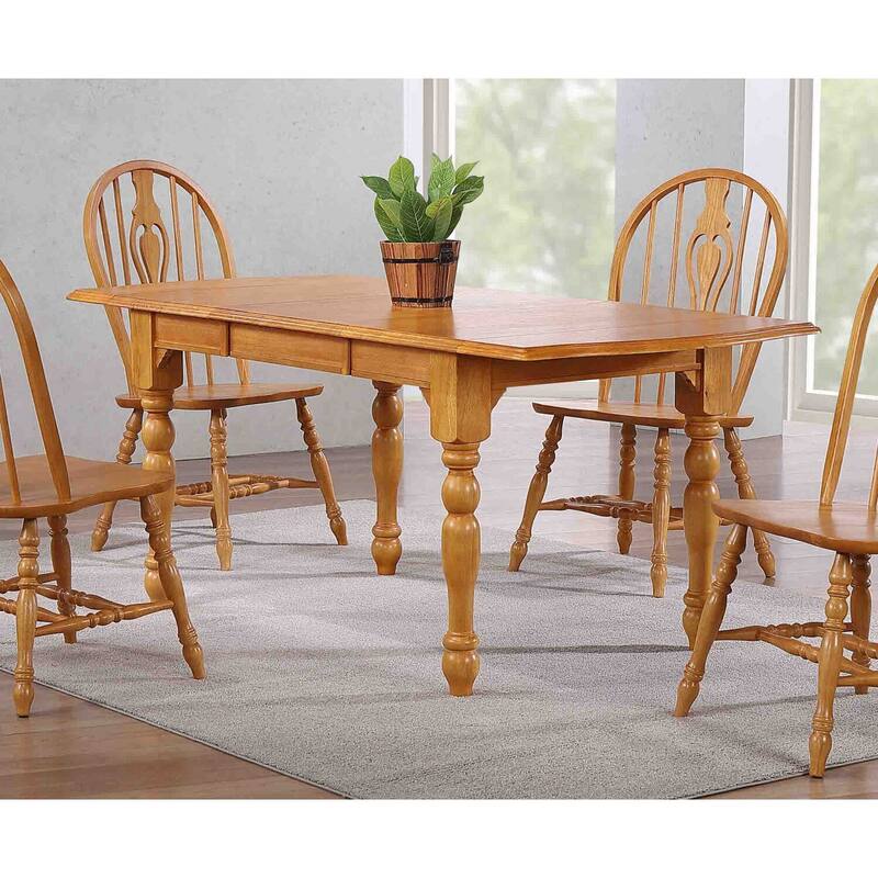 Extendable Dining Table 72" Oak Rectangular Drop Leaf Table Seats 8 - 72