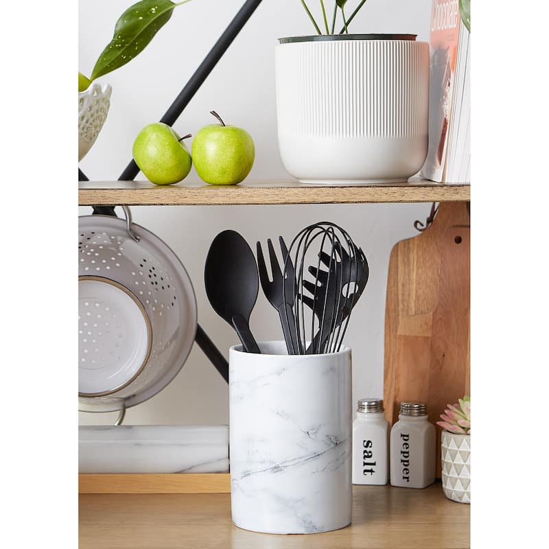 DII Marble Ceramic Utensil Holder