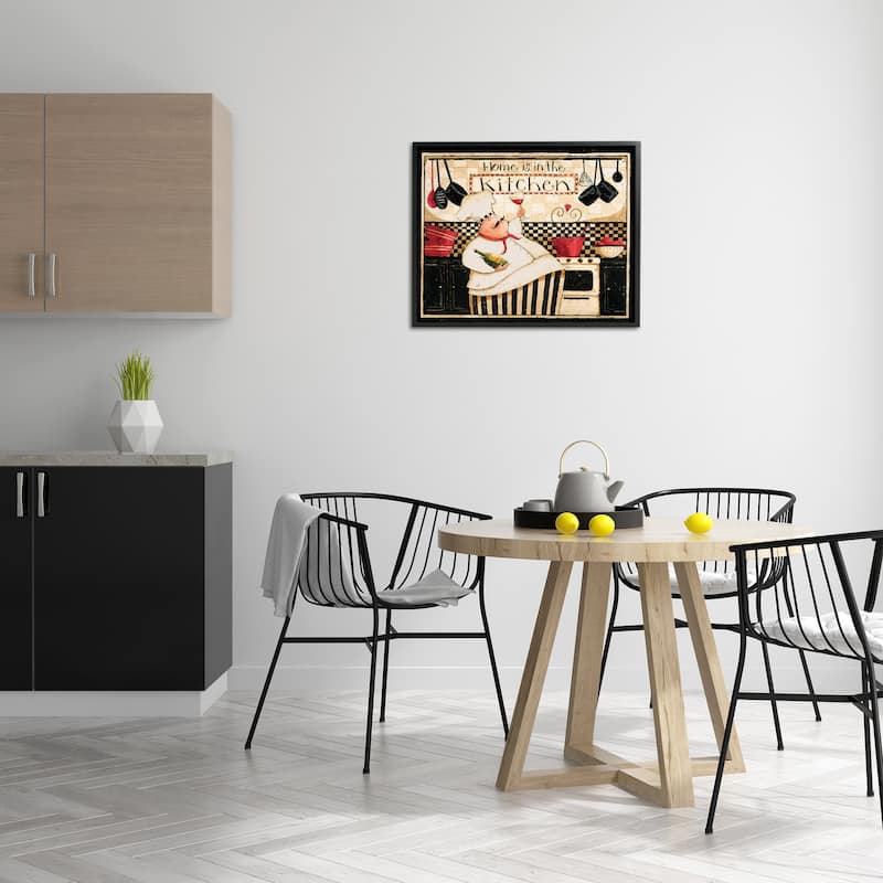 Stupell Home is in the Kitchen with Happy Chef Illustration Framed Wall Art