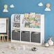 preview thumbnail 3 of 18, White Kids Bookcase Display Stand with 3 Drawers,Toy Storage