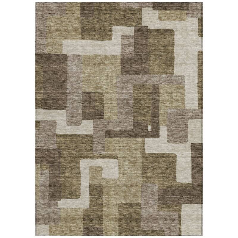 HomeRoots Abstract Transitional Rectangle Outdoor Rug