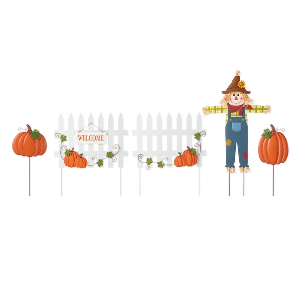 Glitzhome 36 in. H Fall Metal Scarecrow Yard Stake/Standing