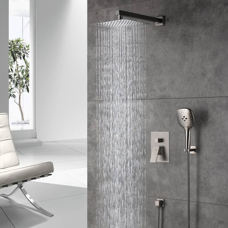 2 Function 10-inch Wall Mounted Dual Shower Heads Shower System
