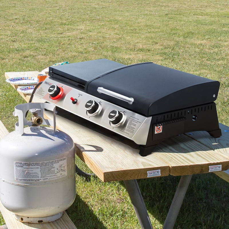 Royal Gourmet 3-Burner Grill and Griddle Combo Station with Lid