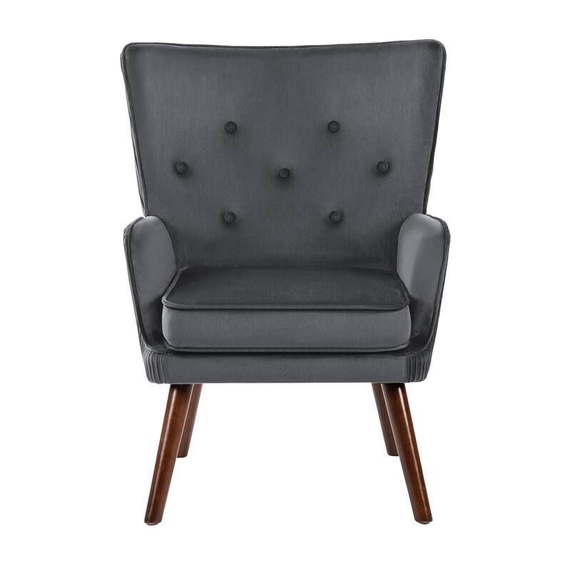 Velvet Upholstered Accent Chair Armchair for Living Room