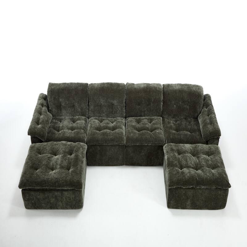 Modular Convertible Cushioned Sleeper Sofa Set