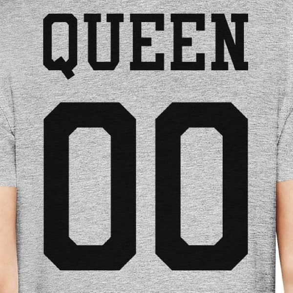 Queen 00 Back Number Grey Matching Tshirt Homecoming Couple Shirt Overstock