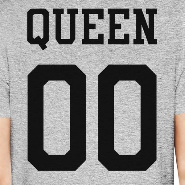 Queen 00 Back Number Grey Matching Tshirt Homecoming Couple Shirt Overstock Queen 00 Back Number Grey Matching Tshirt Homecoming Couple Shirt Overstock