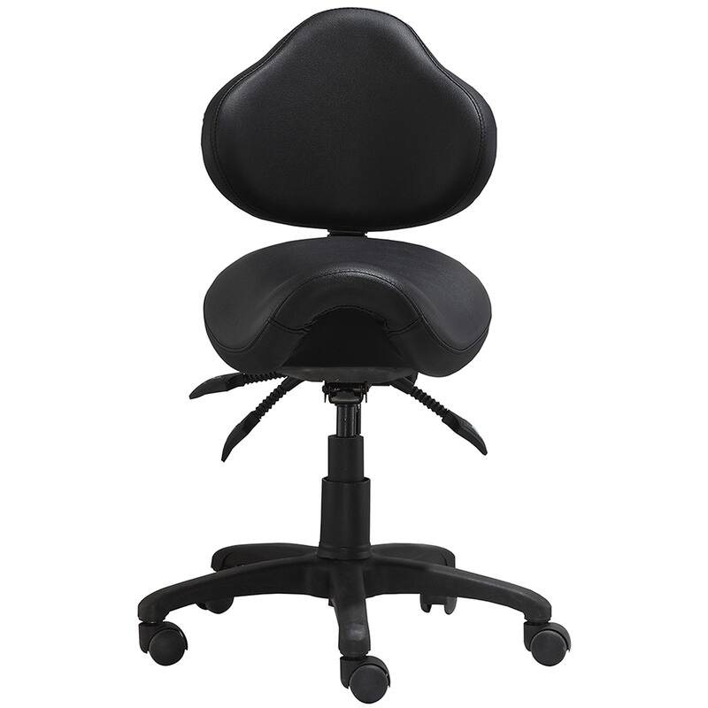 Ergonomic Adjustable Tilt Saddle Stool Chair With Back Support Home Office Exam Waiting Rooms Desk Dentistry Doctor