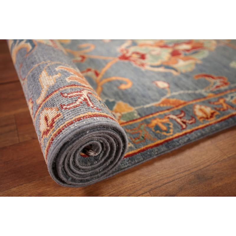 Kazak Oriental Runner Rug Handmade Traditional Blue Wool Carpet - 2'3" x 5'9"
