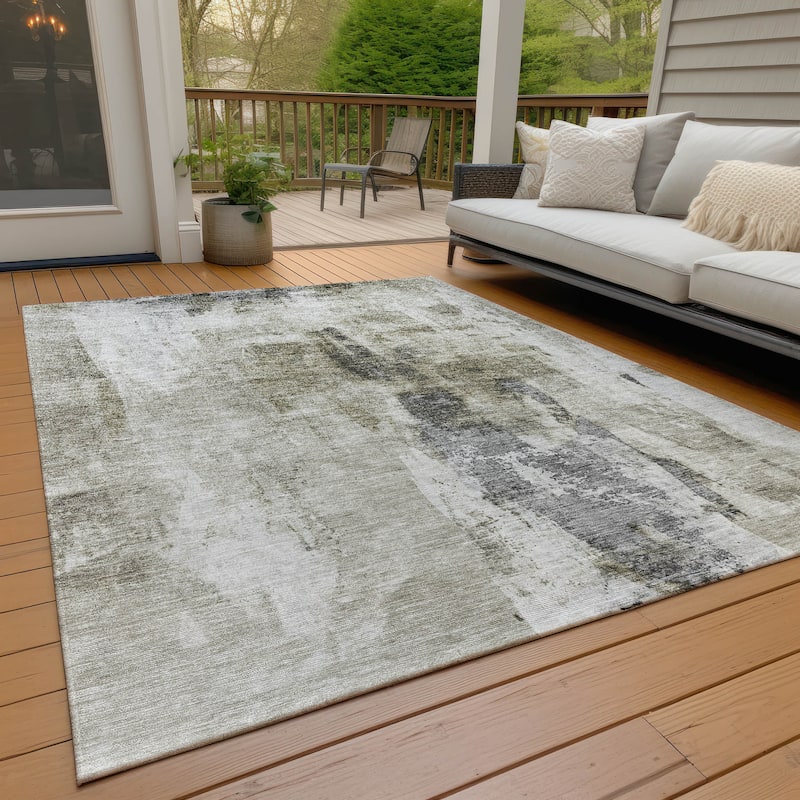 Machine Washable Indoor/ Outdoor Contemporary Chantille Rug