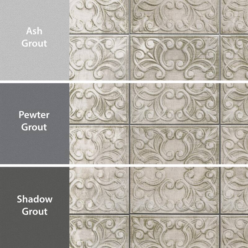 Merola Tile Victorian Tin Zinc 17-3/8" x 17-3/8" Porcelain Wall Tile