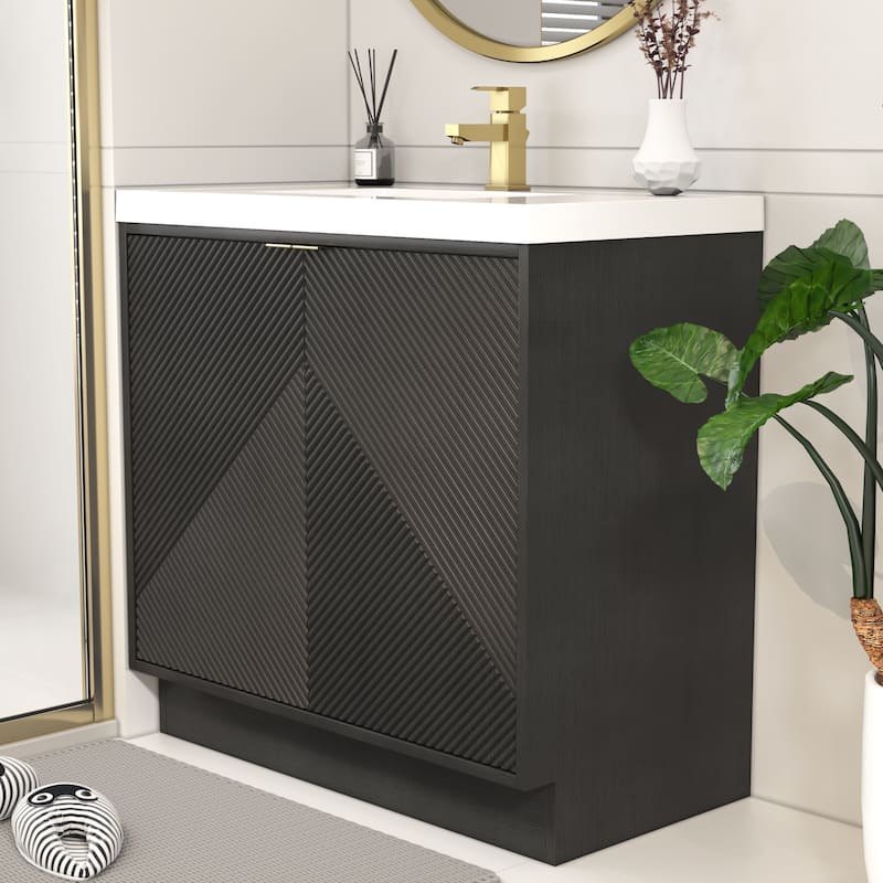 Milano 36" Freestanding Bathroom Vanity with Reinforced Acrylic Sink
