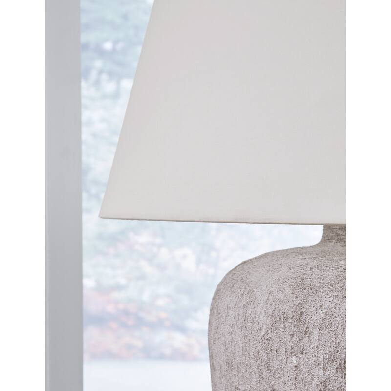 Signature Design by Ashley Danry Distressed Cream Table Lamp - 19.25" W x 19.25" D x 27.25" H
