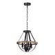 preview thumbnail 5 of 8, Benny Matte Black 4-Light Open Metal Cage Chandelier