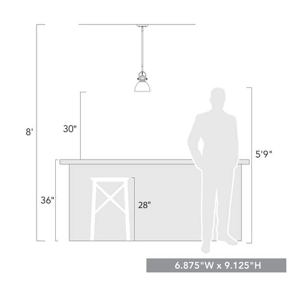 dimension image slide 1 of 2, Hines Mini Pendant