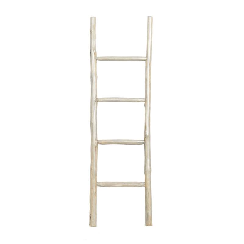 Brown Teak Wood Handmade 4 Rack Ladder