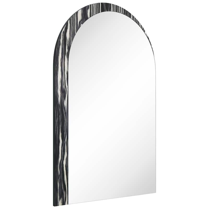Arched Elegance Wall Mirror, 36"x24" Arched Mirror Featuring an Exotica Stained Veneer Frame - 36"x 24"x0.6"