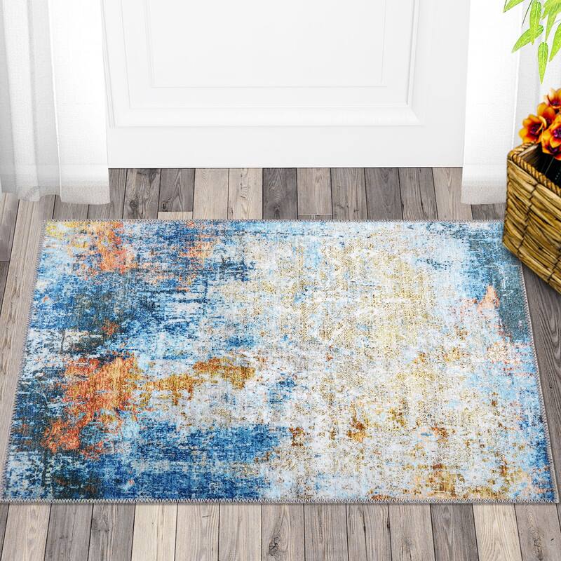 Garvee Area Rug Modern Abstract Area Rug Stain Resistant Non-Slip Rug