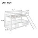 preview thumbnail 9 of 25, Twin over Twin Size Wooden Bunk Bed with Slide & Ladder & Door, Safety Guardrails Floor Bed, White